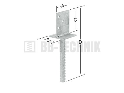 Pätka kotevná T roxor 80x80x100 mm