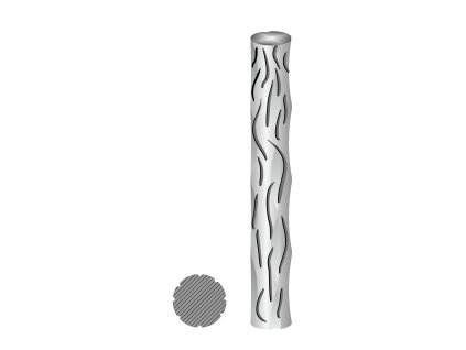 Tyč kruhová plná 8mm, čierna S235, zdobená-vzor réva L=2000mm, cena za 1ks(2m)