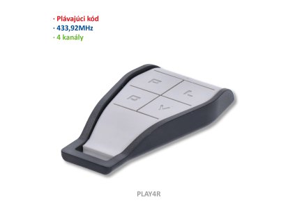 Vysielač 4-kanálový, 433MHz, plávajúci kód, čierno-sivý
