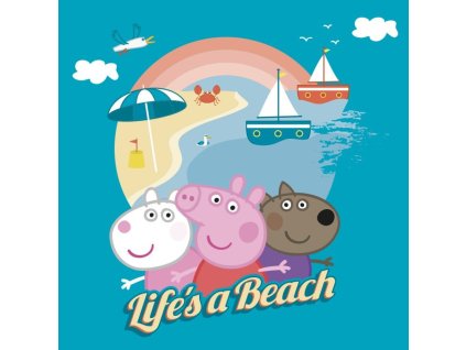 FARO Magický ručníček Peppa Pig pláž  Bavlna - Froté, 30/30 cm