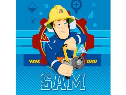 FARO Magický ručníček Požárník Sam blue  Bavlna - Froté, 30/30 cm