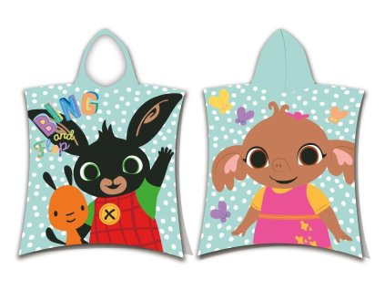 Dětská osuška s kapucí Králíček Bing, bavlna/froté, 50x115 cm