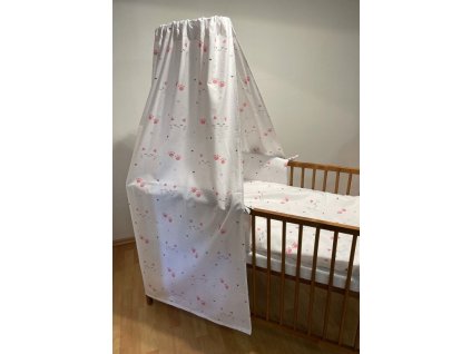 SDS Nebesa na postýlku Kočičky bílá  Bavlna, 150/200 cm
