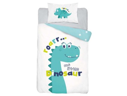 DETEXPOL Povlečení do postýlky Little Dino blue Bavlna, 100/135, 40/60 cm