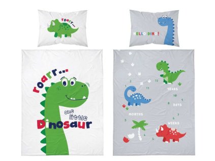 Povlečení do postýlky Little Dino green Bavlna, 100x135, 40x60 cm