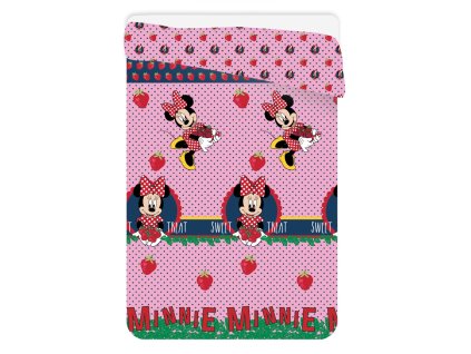 Prošívaná deka Minnie jahody 180/260 cm