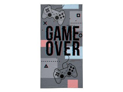 DETEXPOL Osuška Game Over grey  Bavlna - Froté, 70/140 cm
