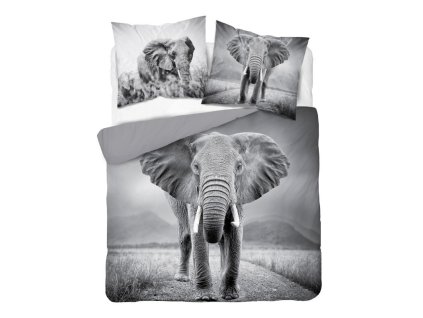 DETEXPOL Francouzské povlečení Slon  Bavlna, 220/200, 2x70/80 cm