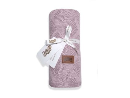 DETEXPOL Pletená bambusová deka do kočárku pudrově růžová  Bambus, 80/100 cm