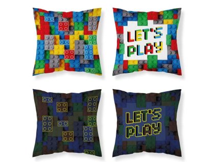 DETEXPOL Povlak na polštářek Kostky color svítící  Bavlna, 40/40 cm