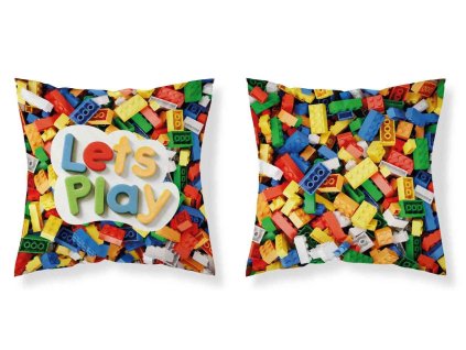 DETEXPOL Povlak na polštářek Kostky Lets Play micro  Polyester, 40/40 cm