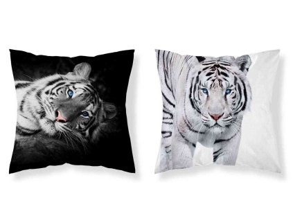 DETEXPOL Povlak na polštářek Tygr černobílá micro Polyester, 40/40 cm