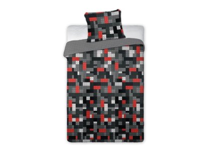 FARO Povlečení Kostky grey  Bavlna, 140/200, 70/90 cm