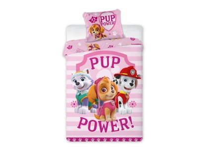 Růžové povlečení Paw Patrol Pup Power Bavlna, 140/200, 70/90 cm