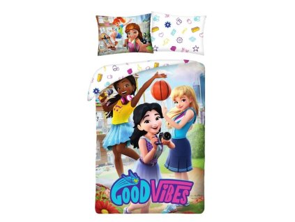 HALANTEX Povlečení Lego Friends Good Vibes Bavlna, 140/200, 70/90 cm
