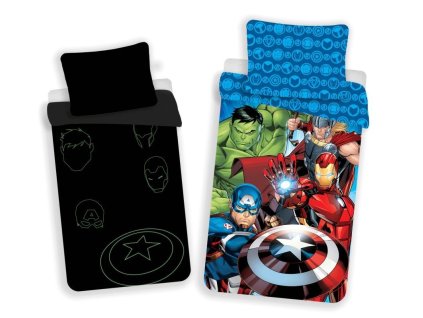 JERRY FABRICS Povlečení Avengers 02 svítící Bavlna, 140/200, 70/90 cm