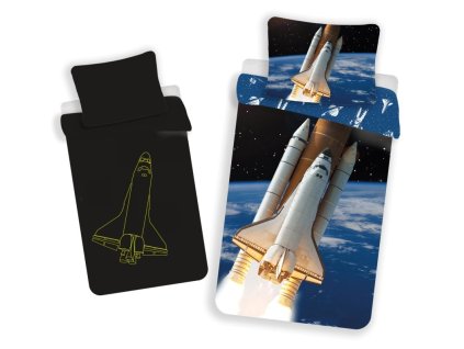 Bavlněné povlečení svítící motiv vesmírná raketa