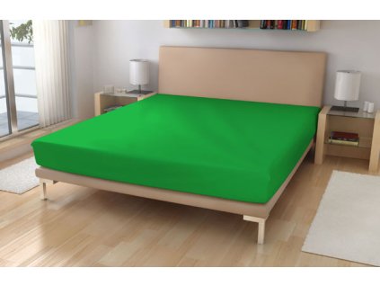 Froté prostěradlo 180/200 sytě zelená