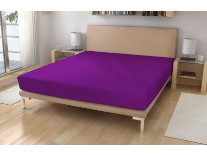 Froté prostěradlo EXKLUSIVE Tmavě fialová 90/200