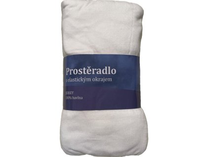 JERRY FABRICS Prostěradlo Jersey Bílá  Bavlna, 90/200 cm