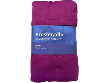 JERRY FABRICS Prostěradlo Jersey Fialová orchidej  Bavlna, 90/200 cm