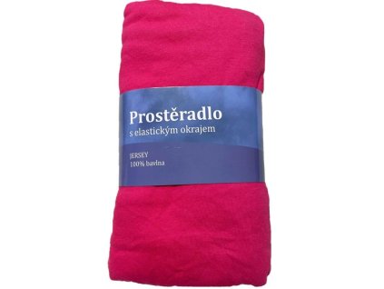 JERRY FABRICS Prostěradlo Jersey Malinová  Bavlna, 90/200 cm
