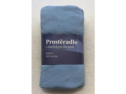 JERRY FABRICS Prostěradlo Jersey Světle Modrá  Bavlna, 90/200 cm