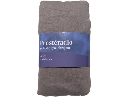 JERRY FABRICS Prostěradlo Jersey Šedá  Bavlna, 180/200 cm