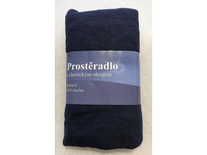 JERRY FABRICS Prostěradlo Jersey Tmavě Modrá  Bavlna, 90/200 cm