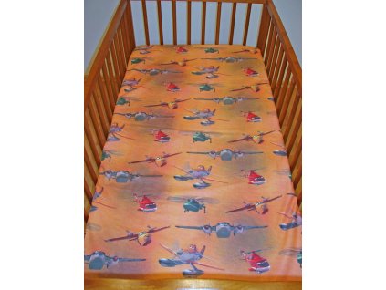Prostěradlo klasik do postýlky Planes 100/155