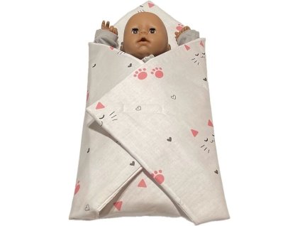 Rychlozavinovačka pro panenky Kočičky bílá Bavlna, výplň: Polyester, 1x 60x60 cm