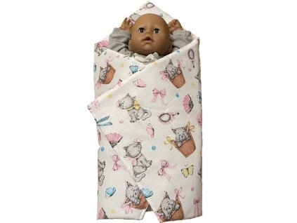 Rychlozavinovačka pro panenky Veselé kočičky Bavlna, výplň: Polyester, 1x 60x60 cm