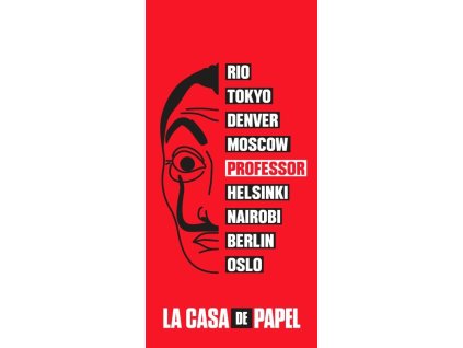 JERRY FABRICS Osuška La casa de papel 010CDP Papírový dům Bavlna - Froté, 70/140 cm