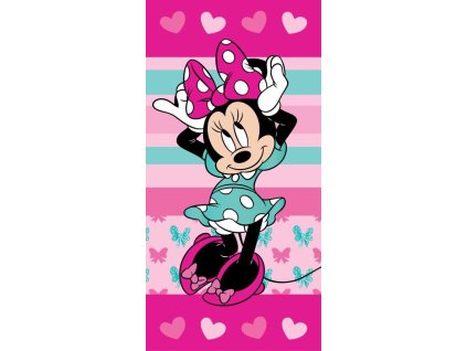 JERRY FABRICS Osuška Minnie Hearts 04 Bavlna - Froté, 70/140 cm