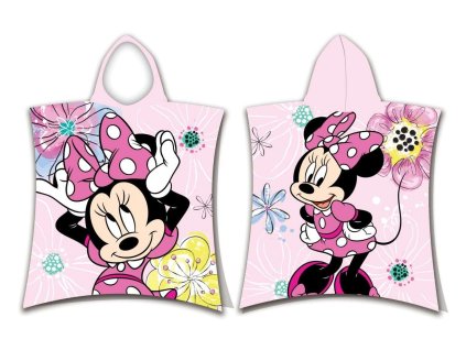 JERRY FABRICS Pončo Minnie Pink bow Bavlna - Froté, 50/115 cm