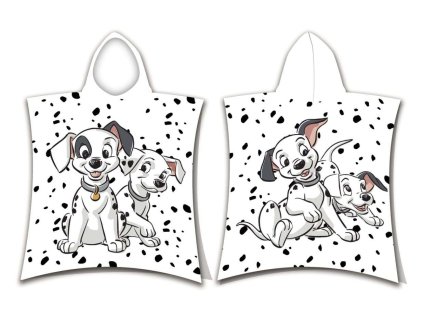 Dětská osuška s kapucí  101 Dalmatinů, bavlna/froté, 50x115 cm