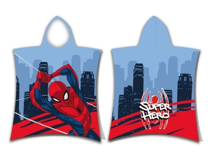 Dětská osuška s kapucí Spiderman Super Hero, bavlna/froté, 50x115 cm