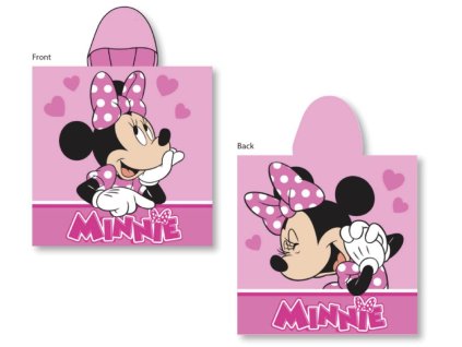 FARO Pončo Minnie srdíčka Bavlna - Froté, 55/110 cm