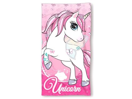 FARO Osuška Micro Jednorožec kvítky  Polyester, 70/140 cm