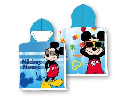 Dětská osuška s kapucí Mickey blue, micro polyester/mikrovlákno, 50x100 cm