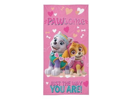DETEXPOL Osuška Paw Patrol srdíčka Bavlna - Froté, 70/140 cm
