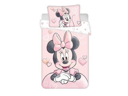 Povlečení do postýlky Minnie Powder pink baby Bavlna, 100x135, 40x60 cm