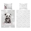 Povlečení do postýlky Baby Panda barva šedá v bavlně,100x135, 40x60 cm