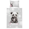 Povlečení do postýlky Baby Panda barva šedá v bavlně,100x135, 40x60 cm