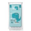 Bambusové povlečení do postýlky Dino blue  Bavlna, Bambus, 100x135, 40x60 cm
