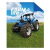 DETEXPOL Přehoz na postel Traktor blue farm  Polyester, 170/210 cm