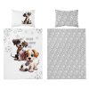 Povlečení do postýlky Štěňata šedá varianta v bavlně, 100x135, 40x60 cm