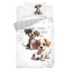 Povlečení do postýlky Štěňata šedá varianta v bavlně, 100x135, 40x60 cm