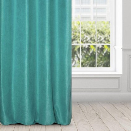 12039 tyrkysovy zaves na kruzkoch ada 140x250 cm