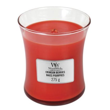 14193 sviecka ovalna vaza woodwick cervena jarabina 275 g